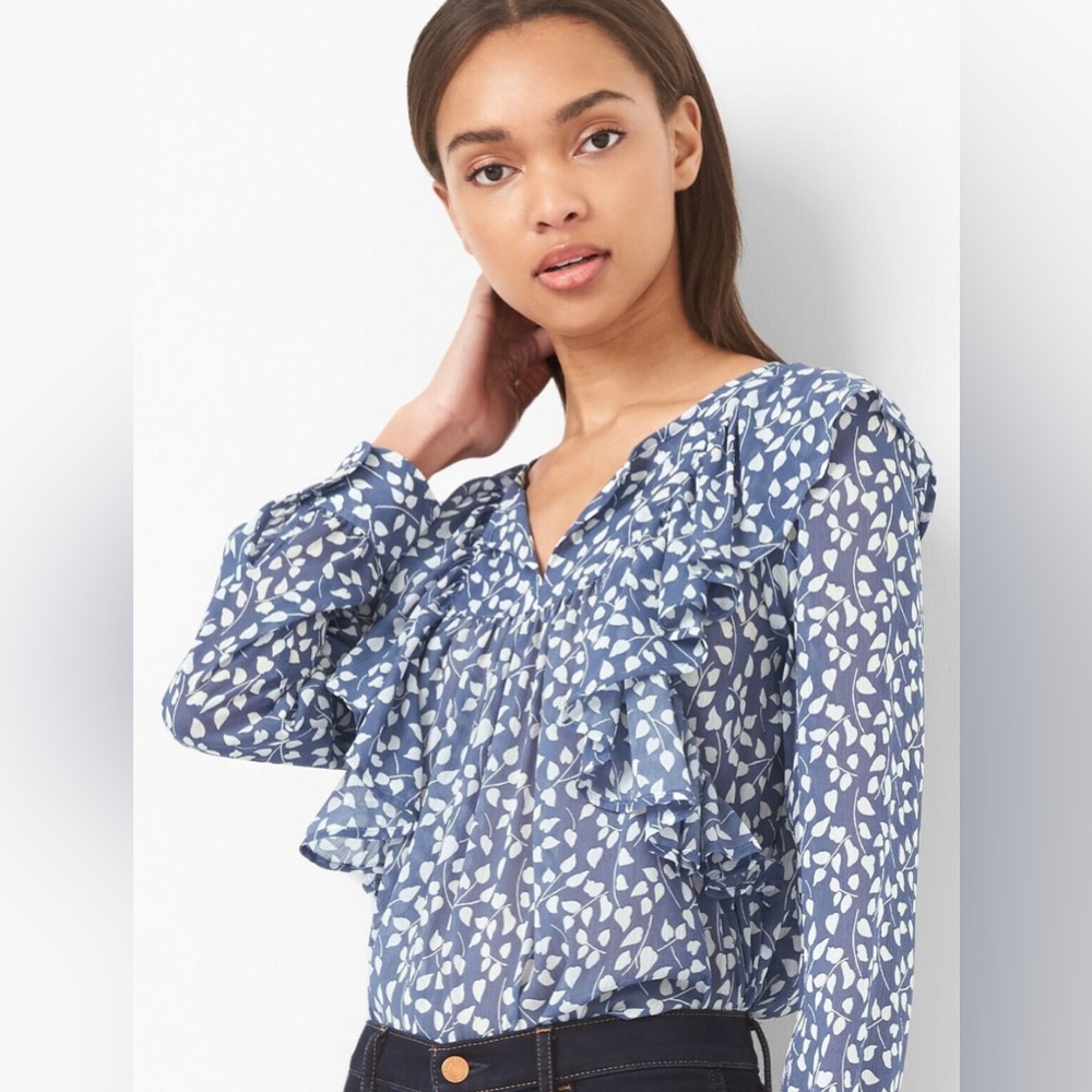 GAP | Women’s Top / Blouse | Print Cascade Ruffle Top | Size Small
